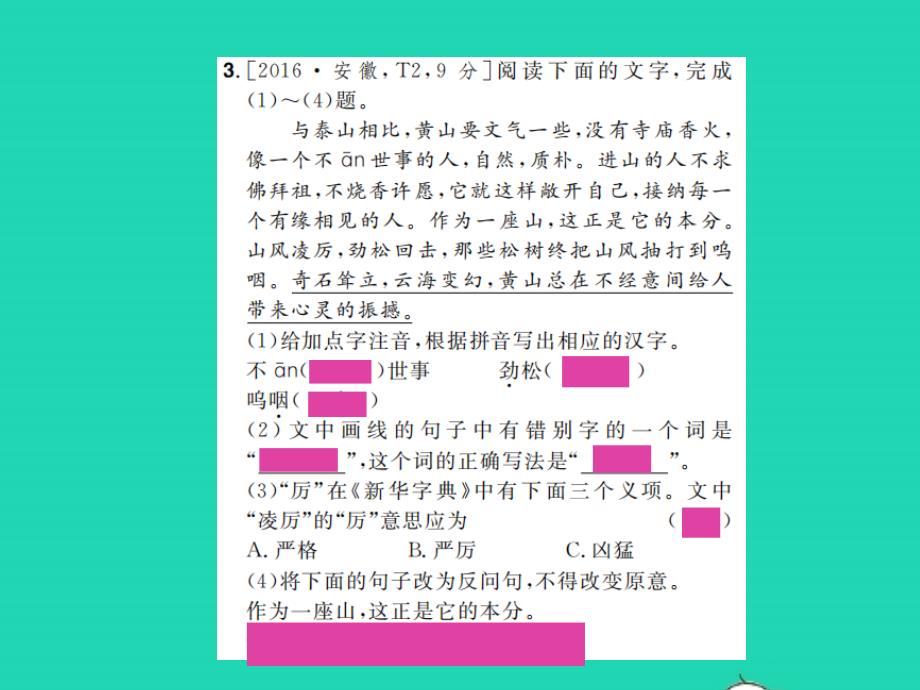 安徽省2019年中考语文 专题复习2 语文积累课件_第4页