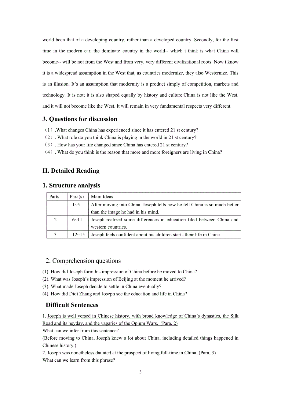 大学英语通识教程第一册教案unit7chinain21stcentury_第3页
