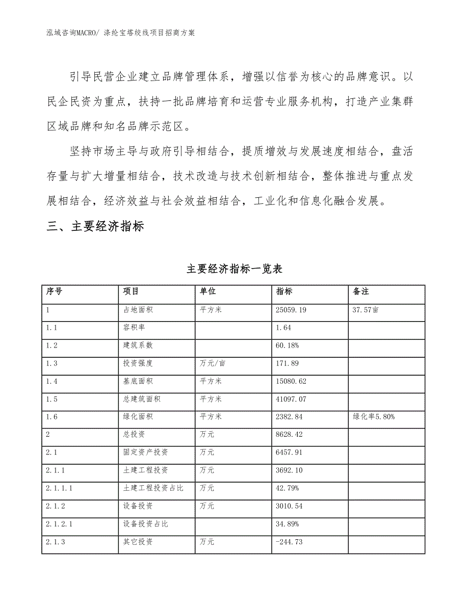 xxx工业园涤纶宝塔绞线项目招商方案_第4页