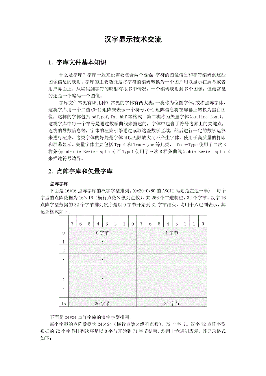 汉字显示技术交流讲义_第1页