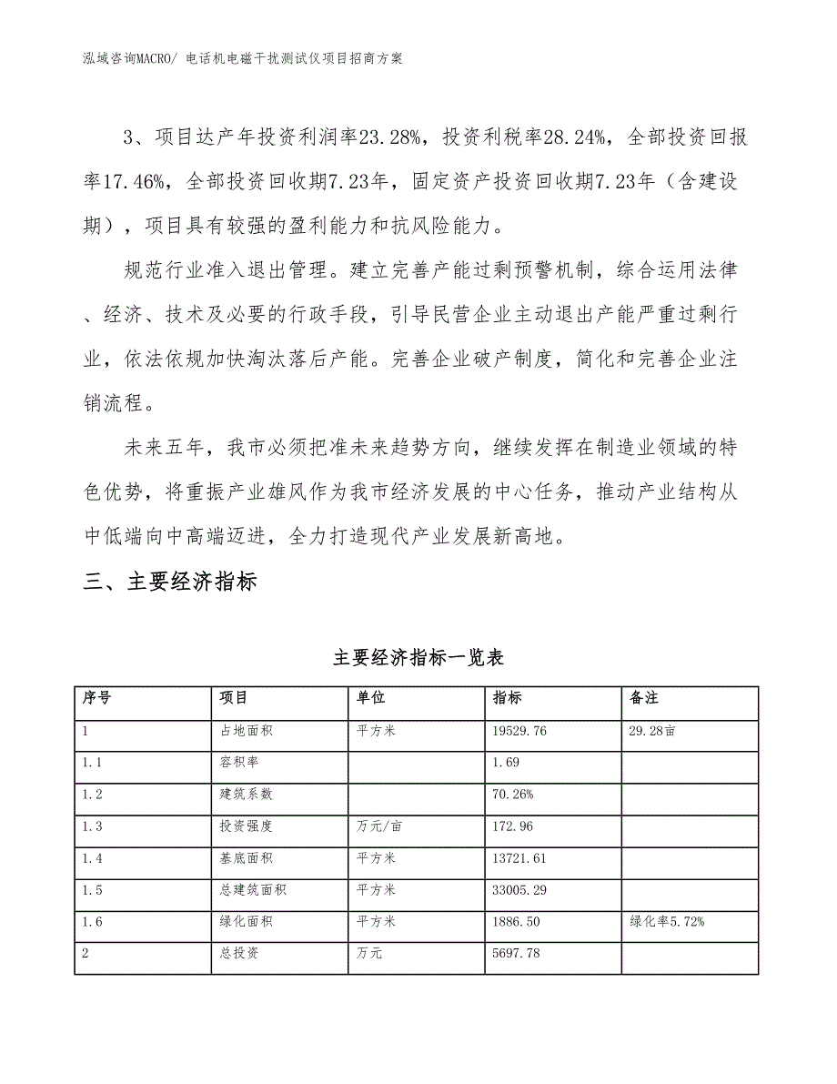 xxx产业示范中心电话机电磁干扰测试仪项目招商方案_第4页