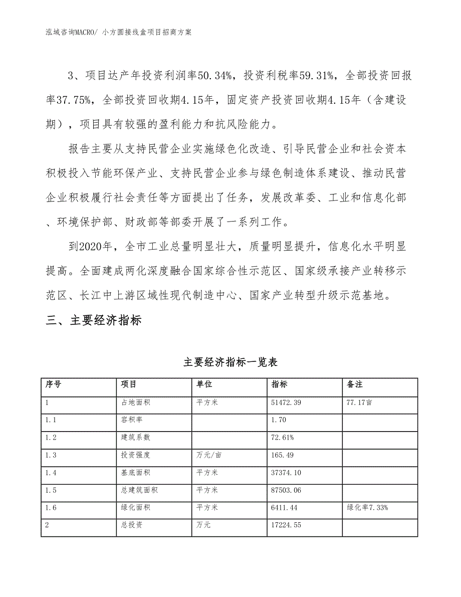 xxx临港经济技术开发区小方圆接线盒项目招商_第4页