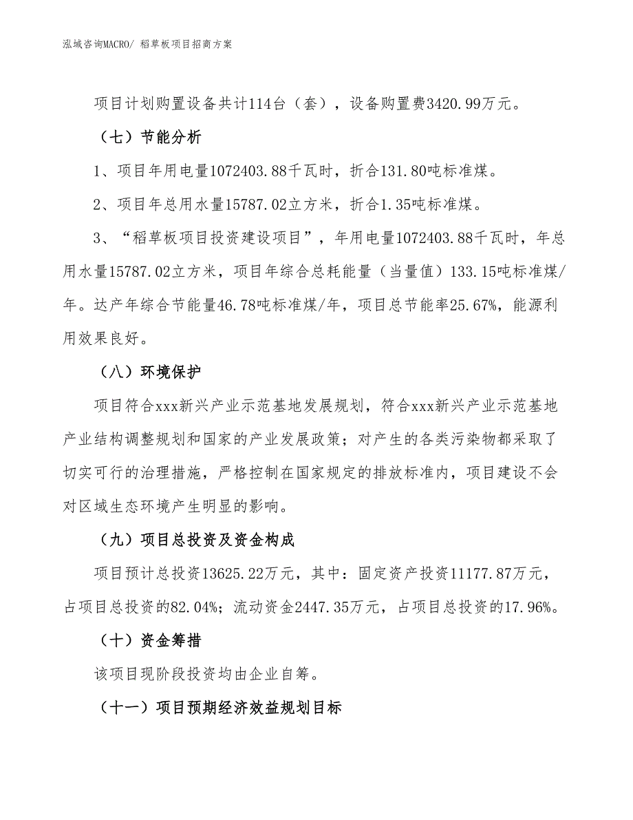 xxx新兴产业示范基地稻草板项目招商方案_第2页