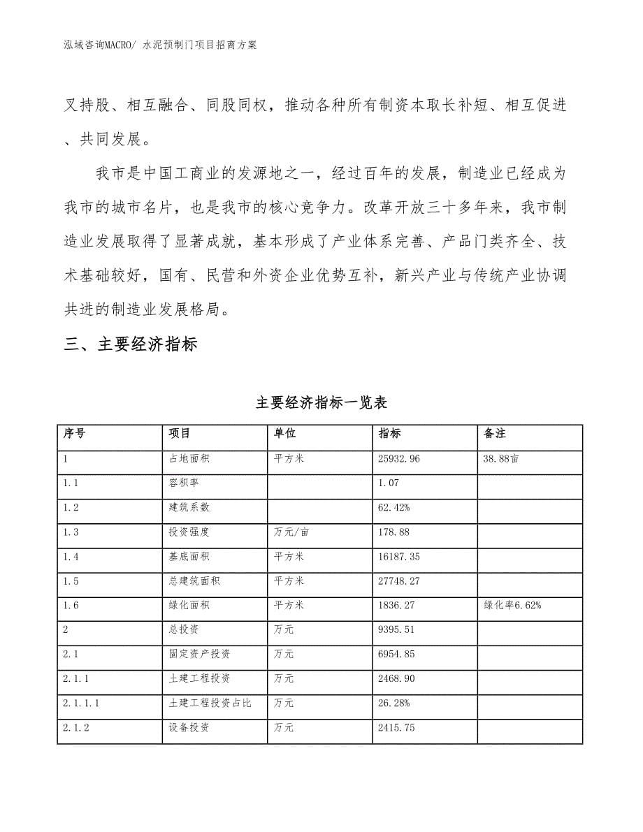 xxx产业发展示范区水泥预制门项目招商_第5页