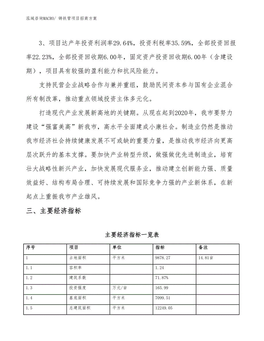 xxx循环经济产业园铸铁管项目招商方案_第4页