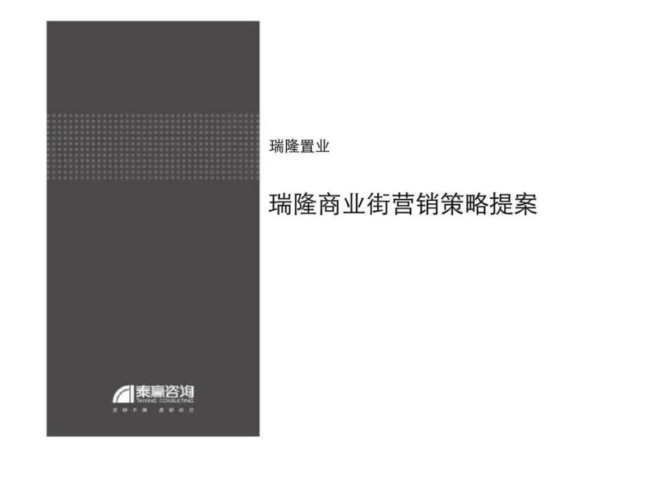 2010年郑州瑞隆商业街营销策略提案_第1页