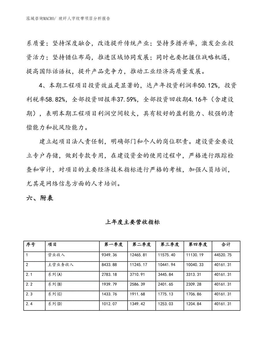 玻纤人字纹带项目分析报告_第5页