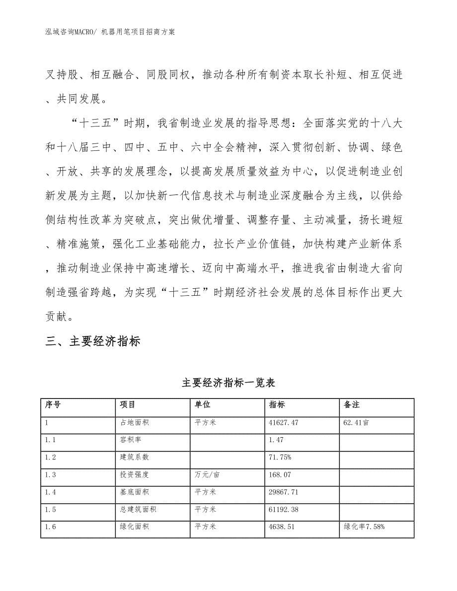 xxx产业示范中心机器用笔项目招商方案_第5页