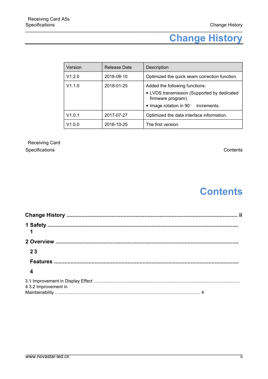 全彩LED透明屏接收卡诺瓦科技Armor系列A5s参数技术说明书英文版_第4页