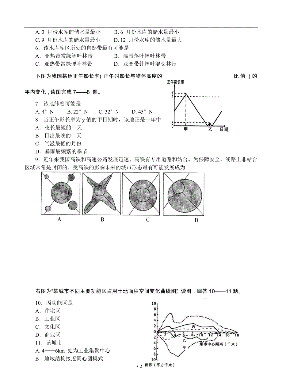 河南省商丘市2015年高三第二次模拟考试文综_第2页