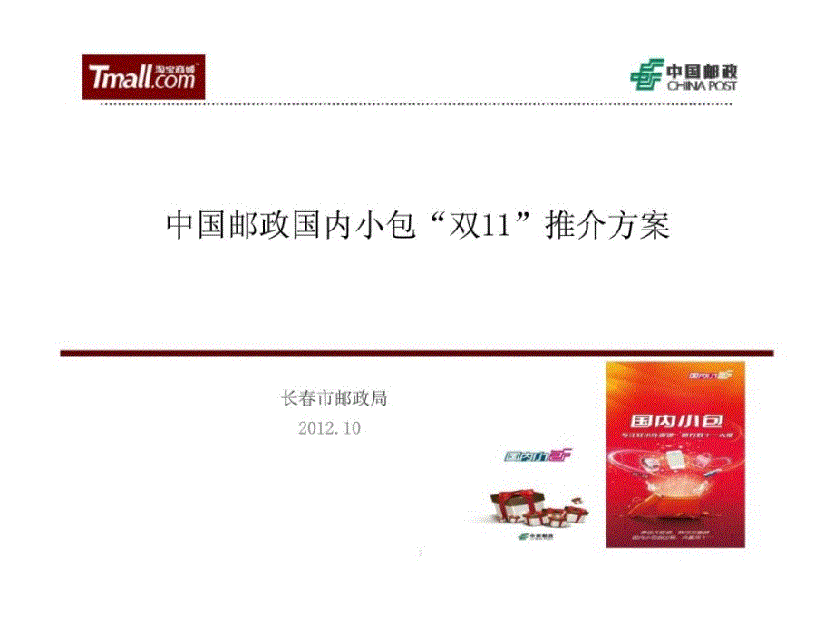 2012中国邮政国内小包“双11”推介方案_第1页