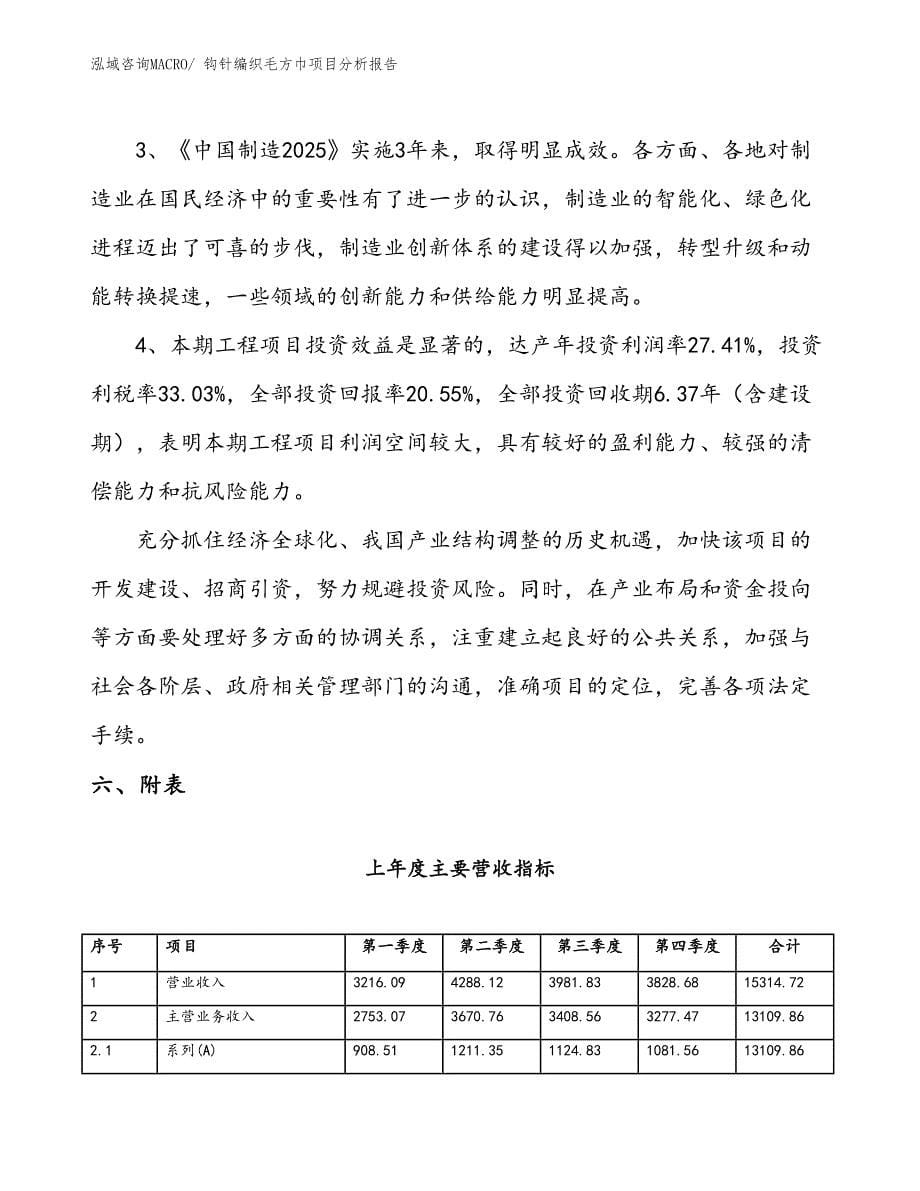 钩针编织毛方巾项目分析报告_第5页