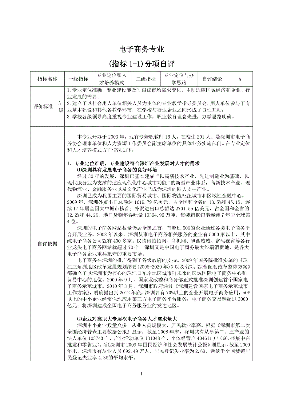 电子商务专业评估报告_第1页