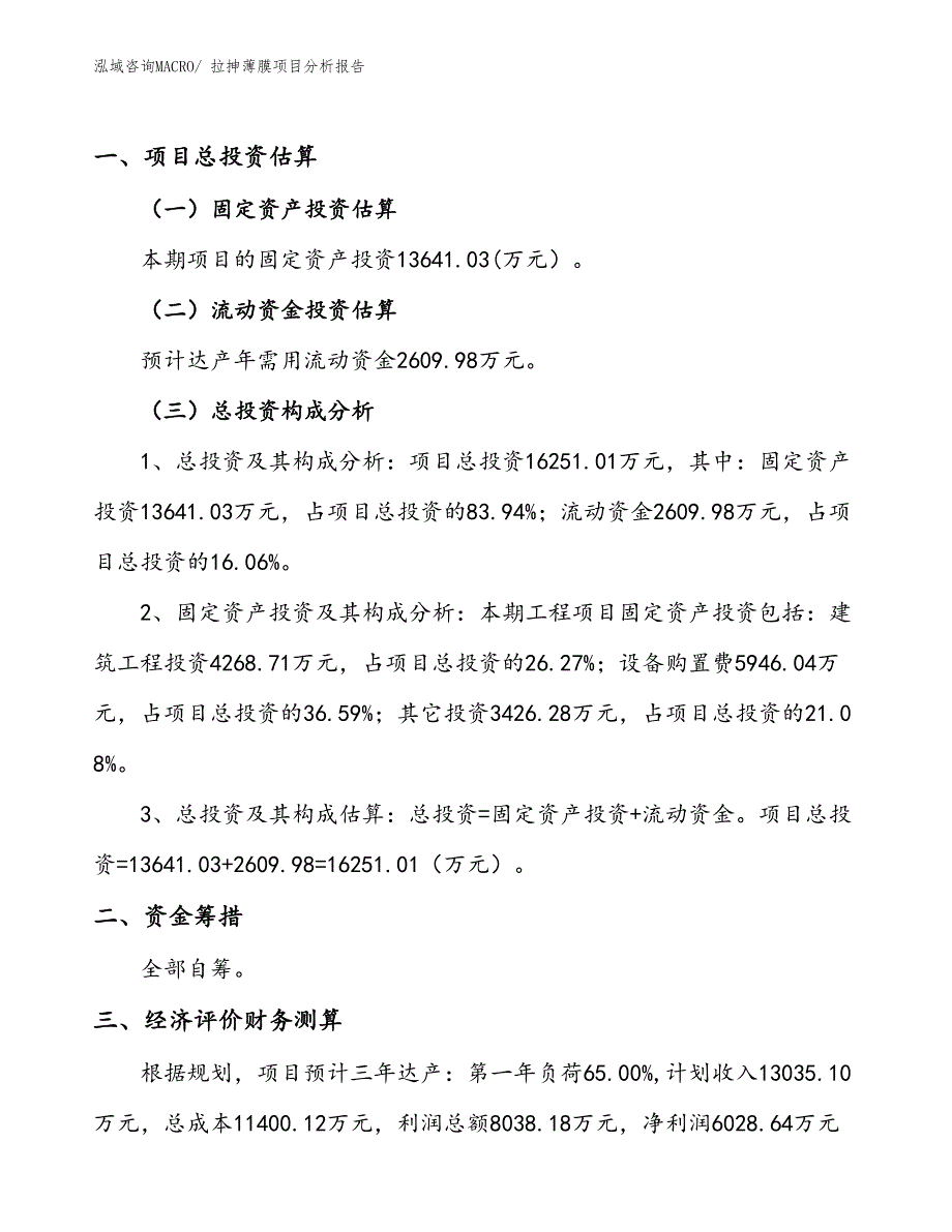 拉抻薄膜项目分析报告_第1页