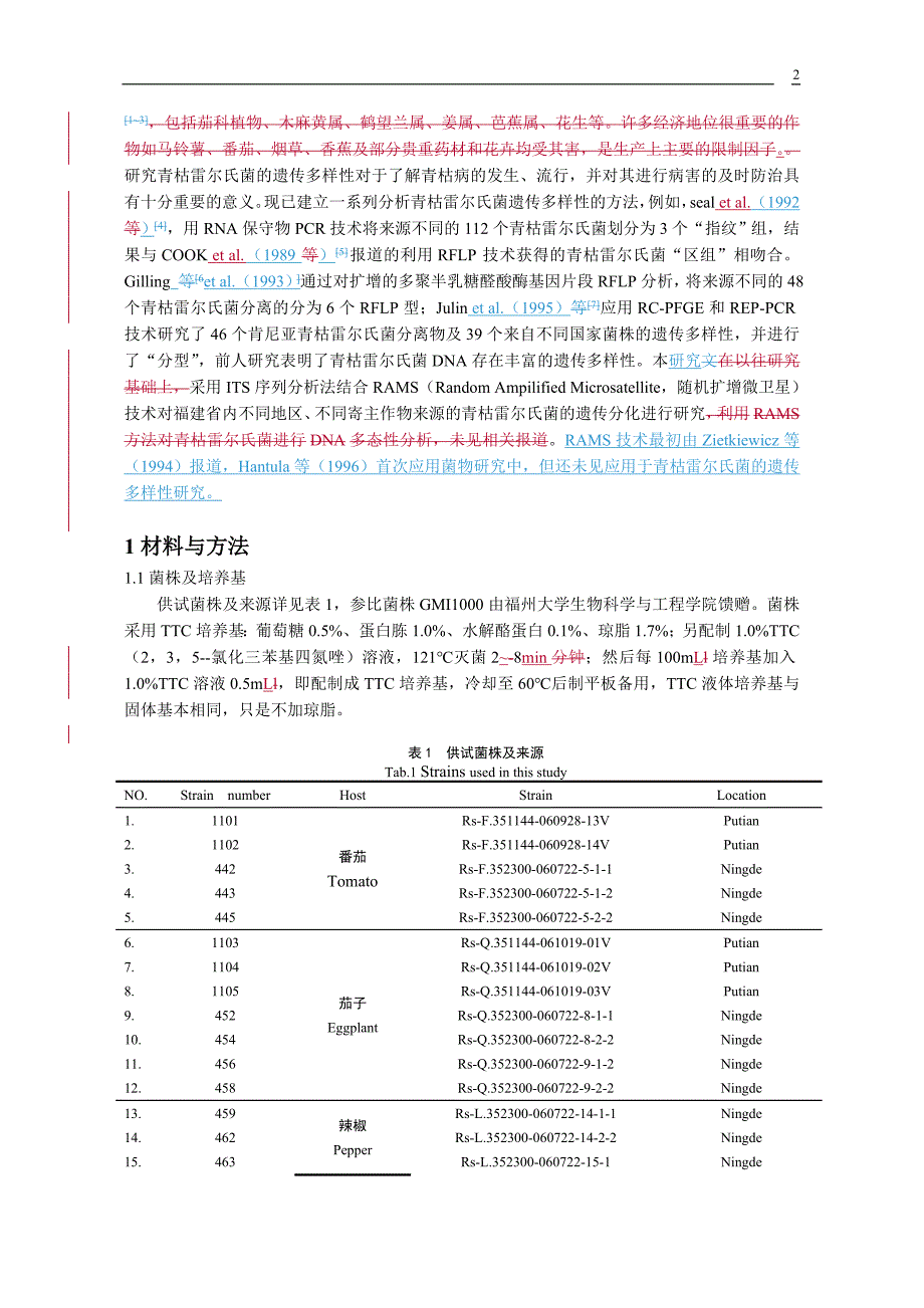 青枯雷尔氏菌dna多态性的its和rapd分析_第2页