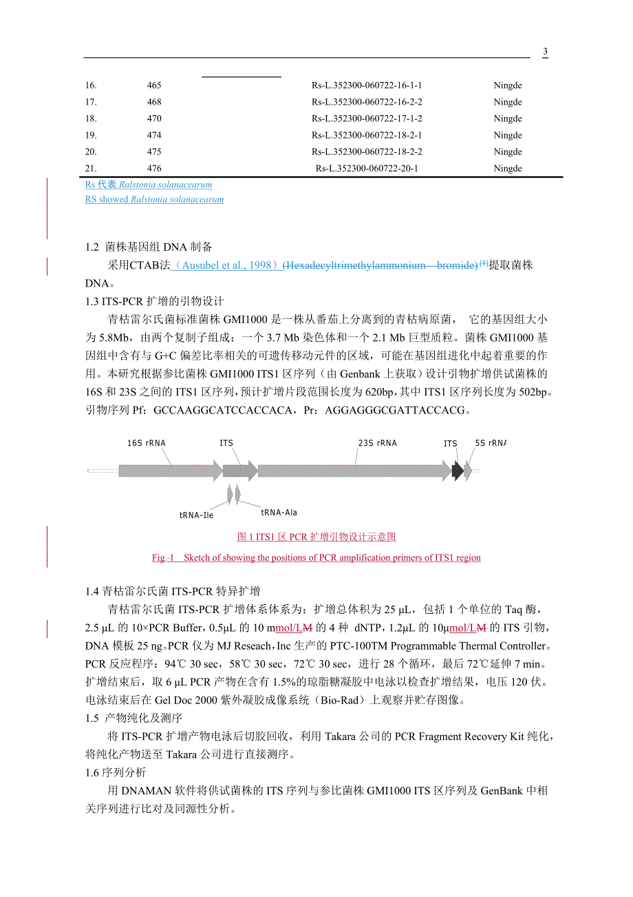 青枯雷尔氏菌dna多态性的its和rapd分析_第3页