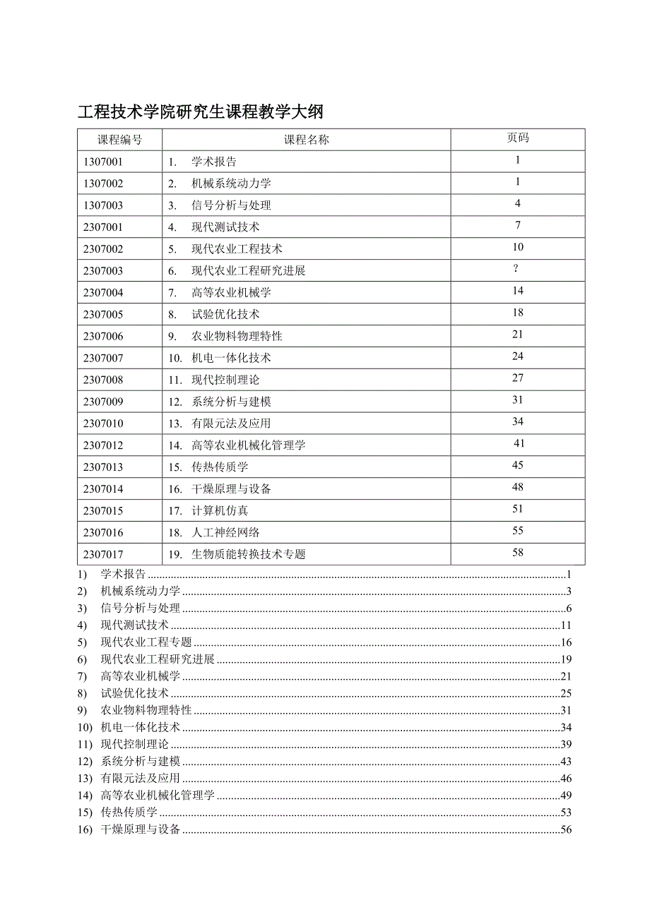 工程技术学院研究生课程教学大纲_第1页