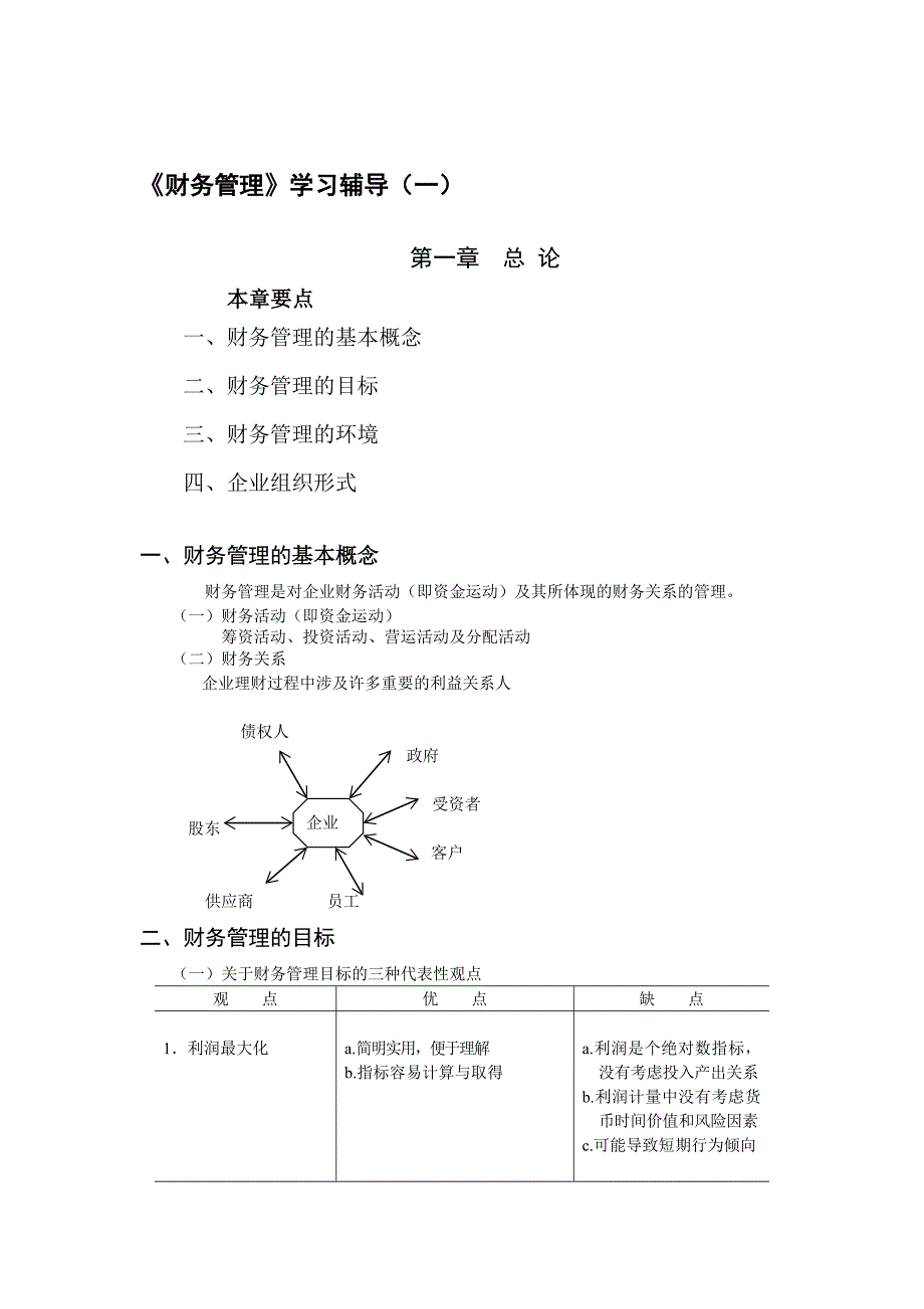 财务管理学习辅导(一)_第1页