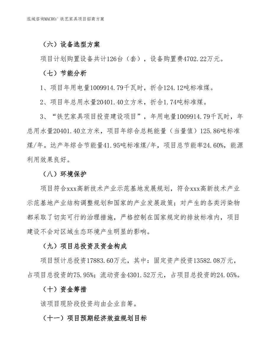 xxx高新技术产业示范基地铁艺家具项目招商方案_第2页