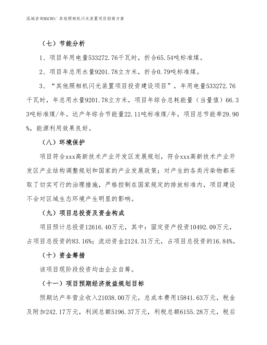 xxx高新技术产业开发区其他照相机闪光装置项目招商_第2页