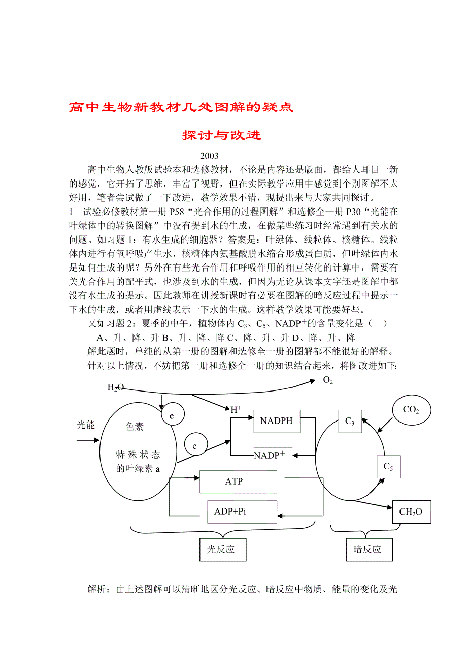 高中生物新教材几处图解的疑点_第1页