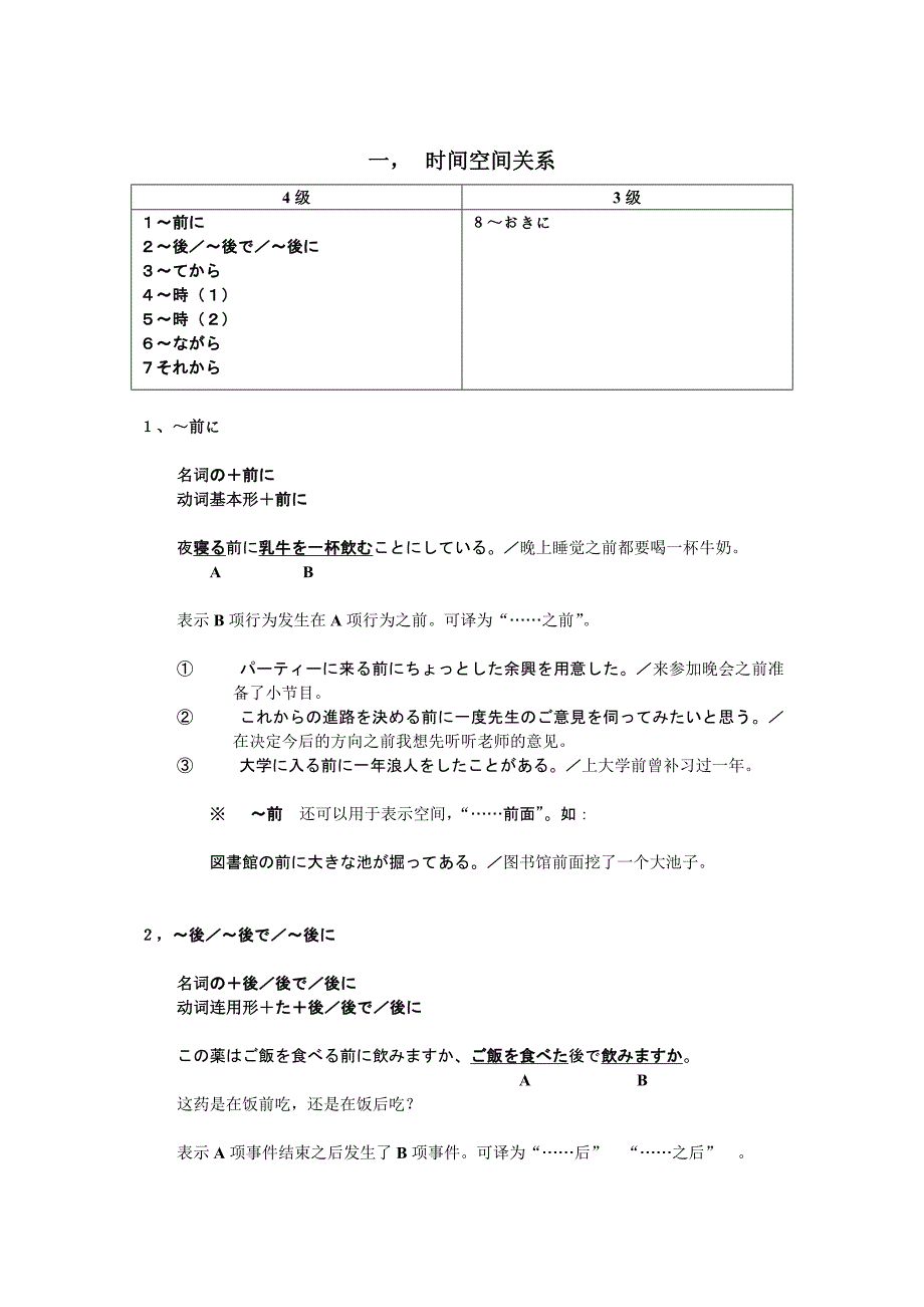 日语三级四级语法整理笔记_第1页