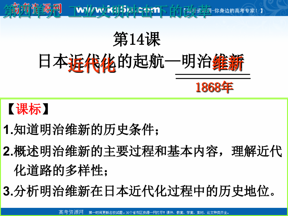 2018-2019学年历史岳麓版选修一 第四单元第14课 日本近代化的起航——明治维新 课件（62张） .ppt_第2页