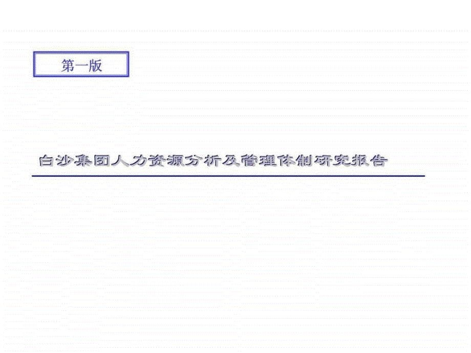 b白沙集团人力资源分析及管理体制研究报告_第1页