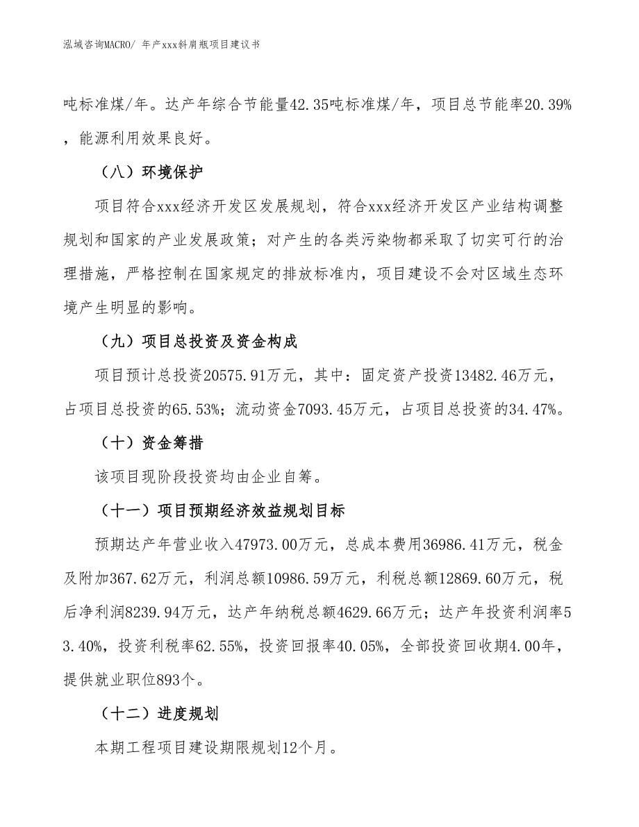 年产xxx斜肩瓶项目建议书_第5页