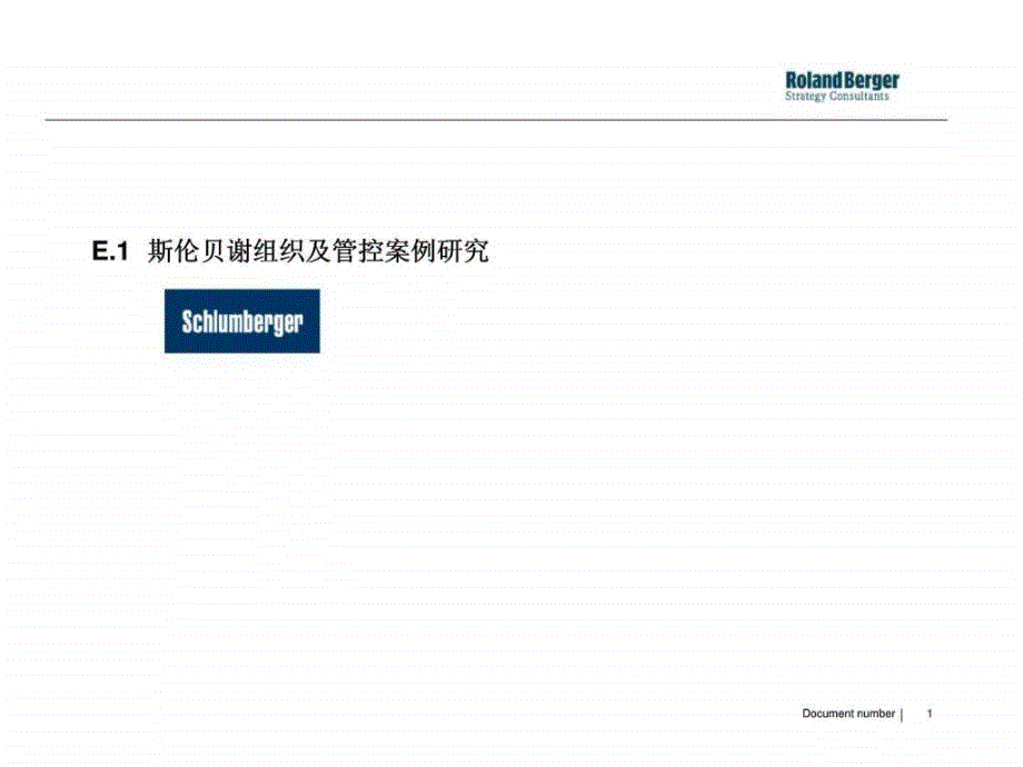 l罗兰·贝格：斯伦贝谢组织及管控案例研究_第1页