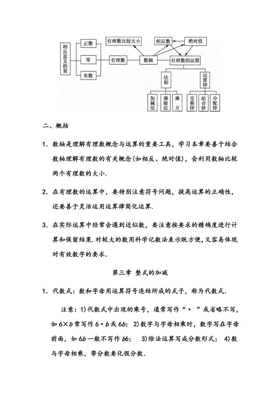 华东师大版初中七年级数学上册期末复习知识点总结_第5页