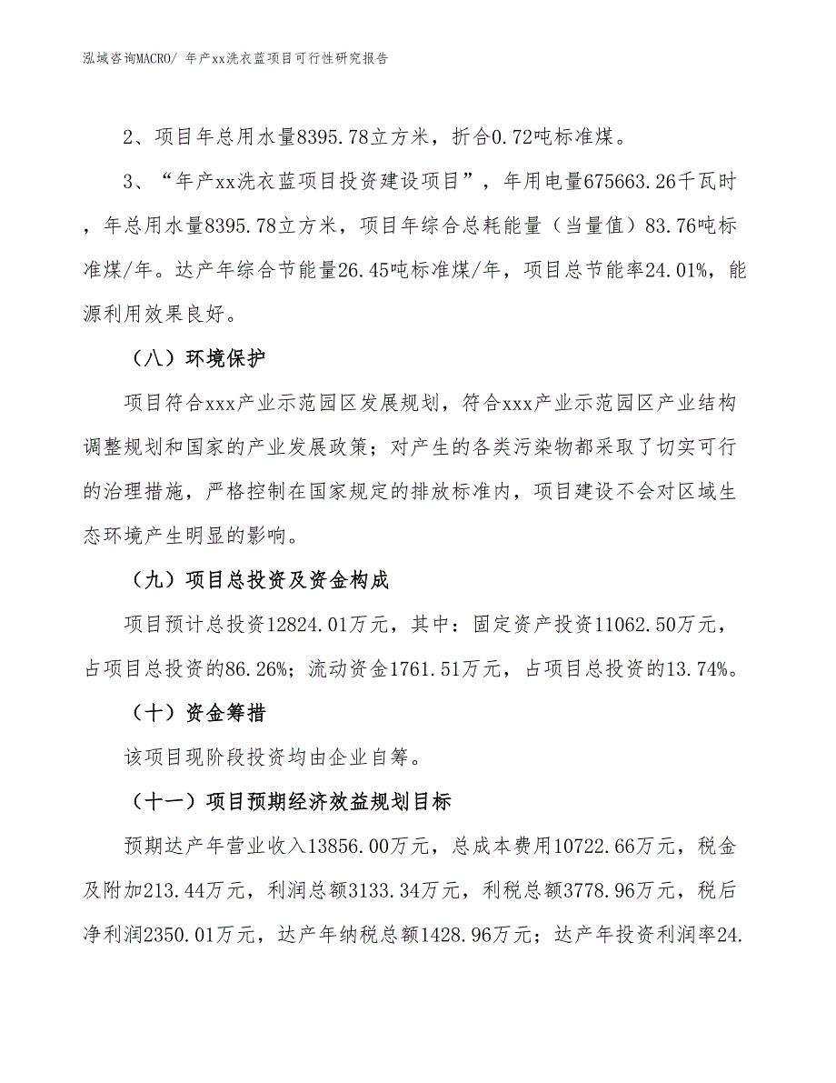 xxx产业示范园区年产xx洗衣蓝项目可行性研究报告_第4页