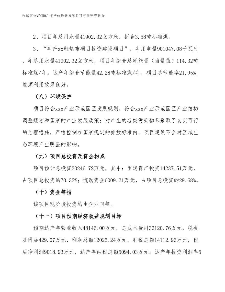 xxx产业示范园区年产xx鞋垫布项目可行性研究报告_第5页