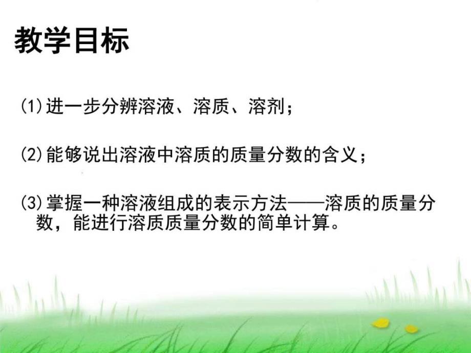 人教版化学九年级下册第九单元溶液课题3溶质的质量_第2页