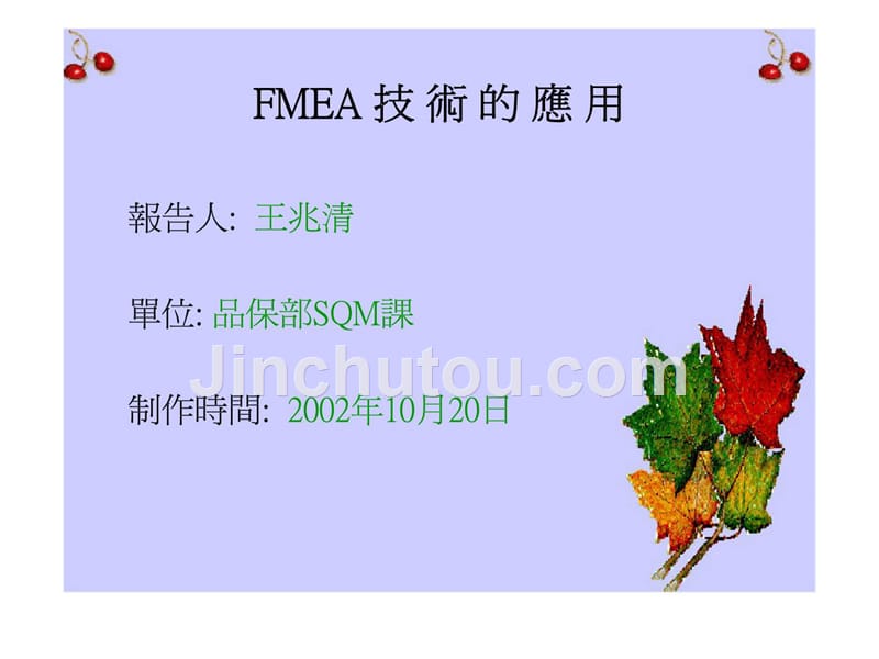 《fmea技术的应用》ppt课件_第1页