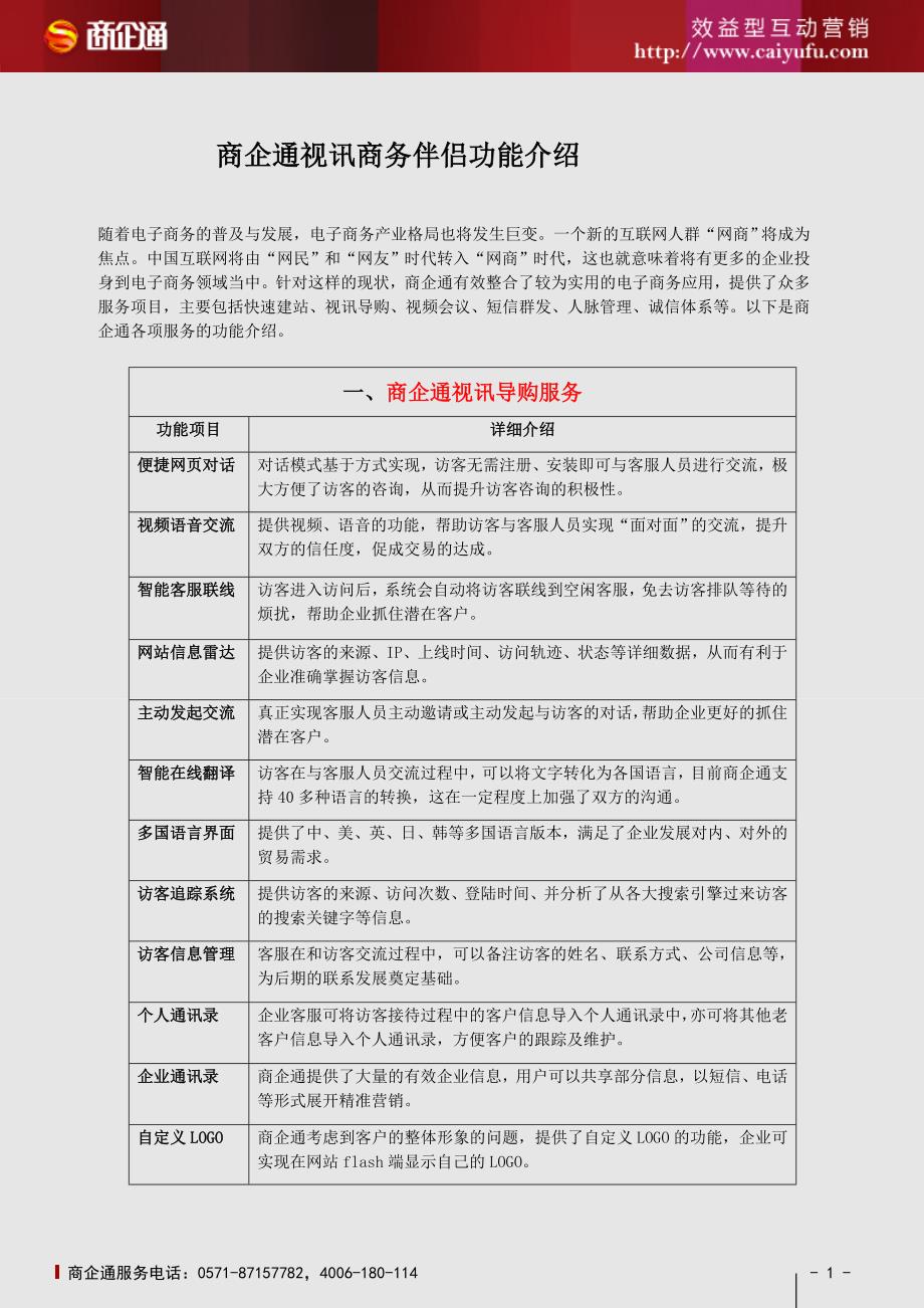 商企通视讯商务伴侣功能介绍_第1页