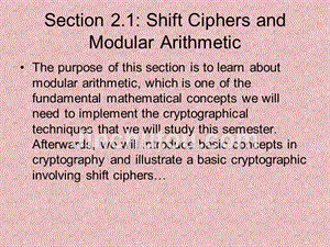 section21shiftciphersandmodulararithmetic21节移位密码和模块化的算术