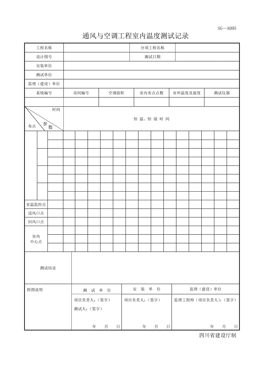 四川-通风与空调工程室内温度测试记录sg-a095_第1页