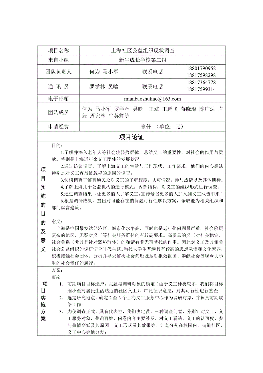 小组项目立项申请书_第2页