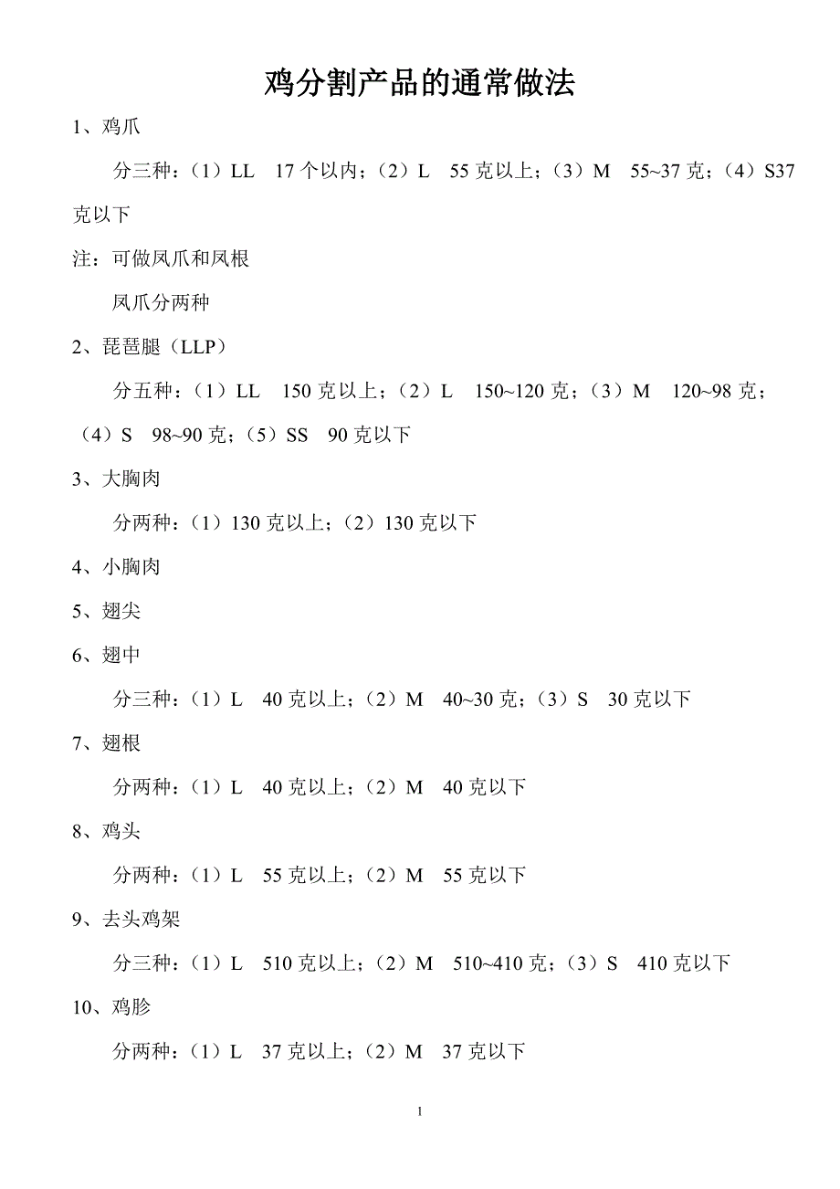 鸡分割产品的通常做法.doc_第1页