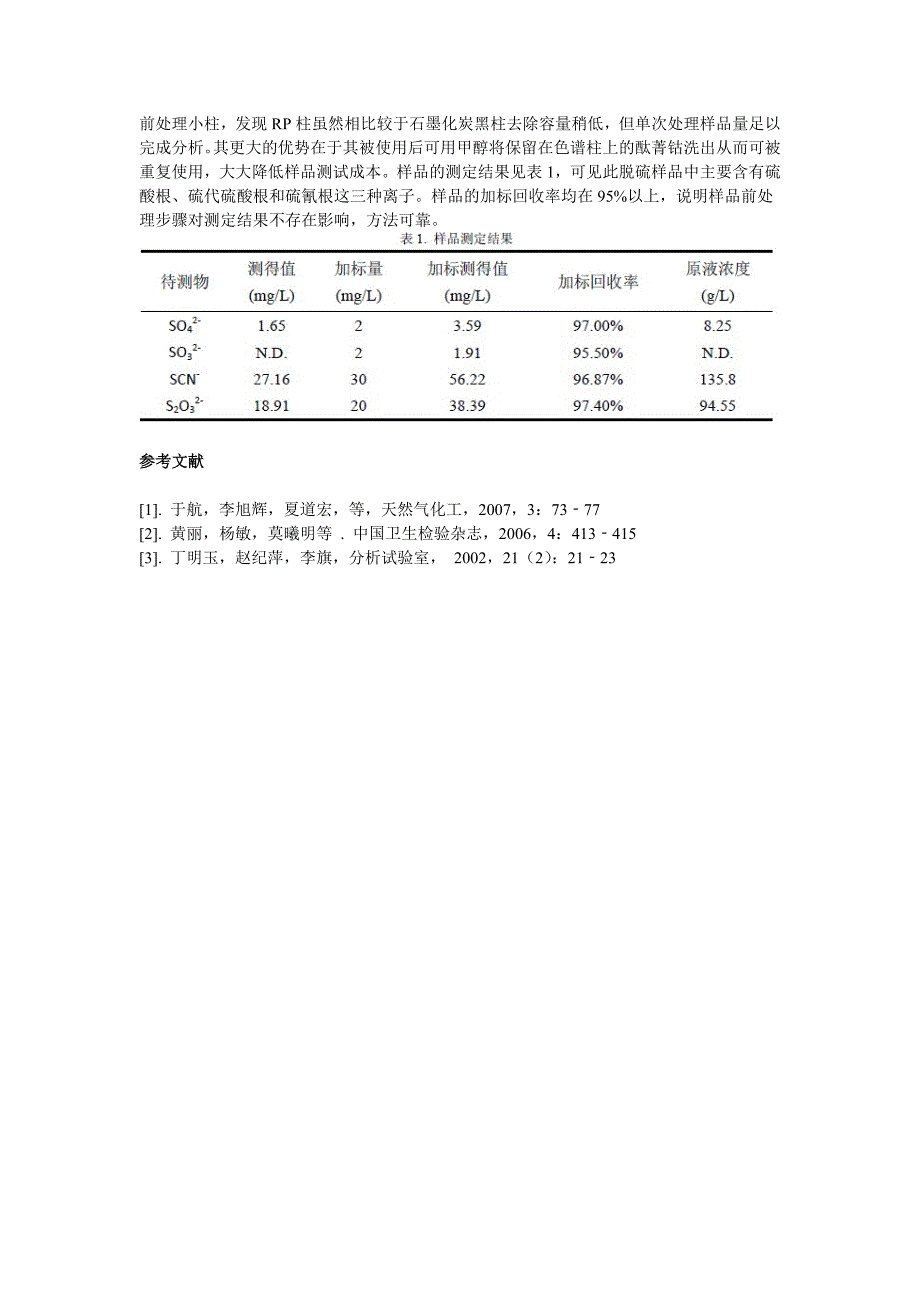 离子色谱法同时测定脱硫液中亚硫酸根硫酸根硫氰根和硫代硫酸根_第3页