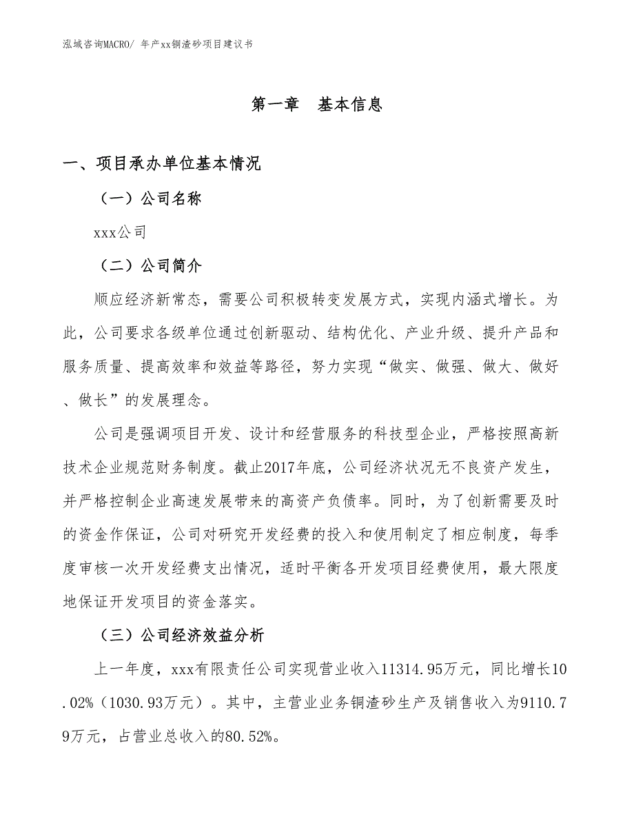 年产xx铜渣砂项目建议书_第2页