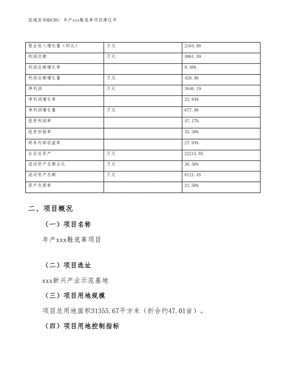 年产xxx鞋底革项目建议书_第4页