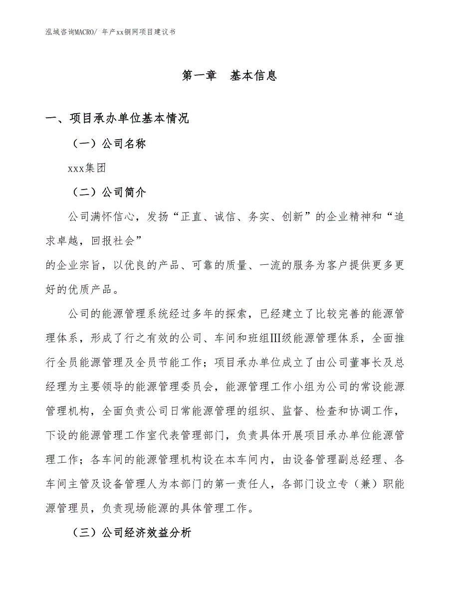 年产xx铜网项目建议书_第2页