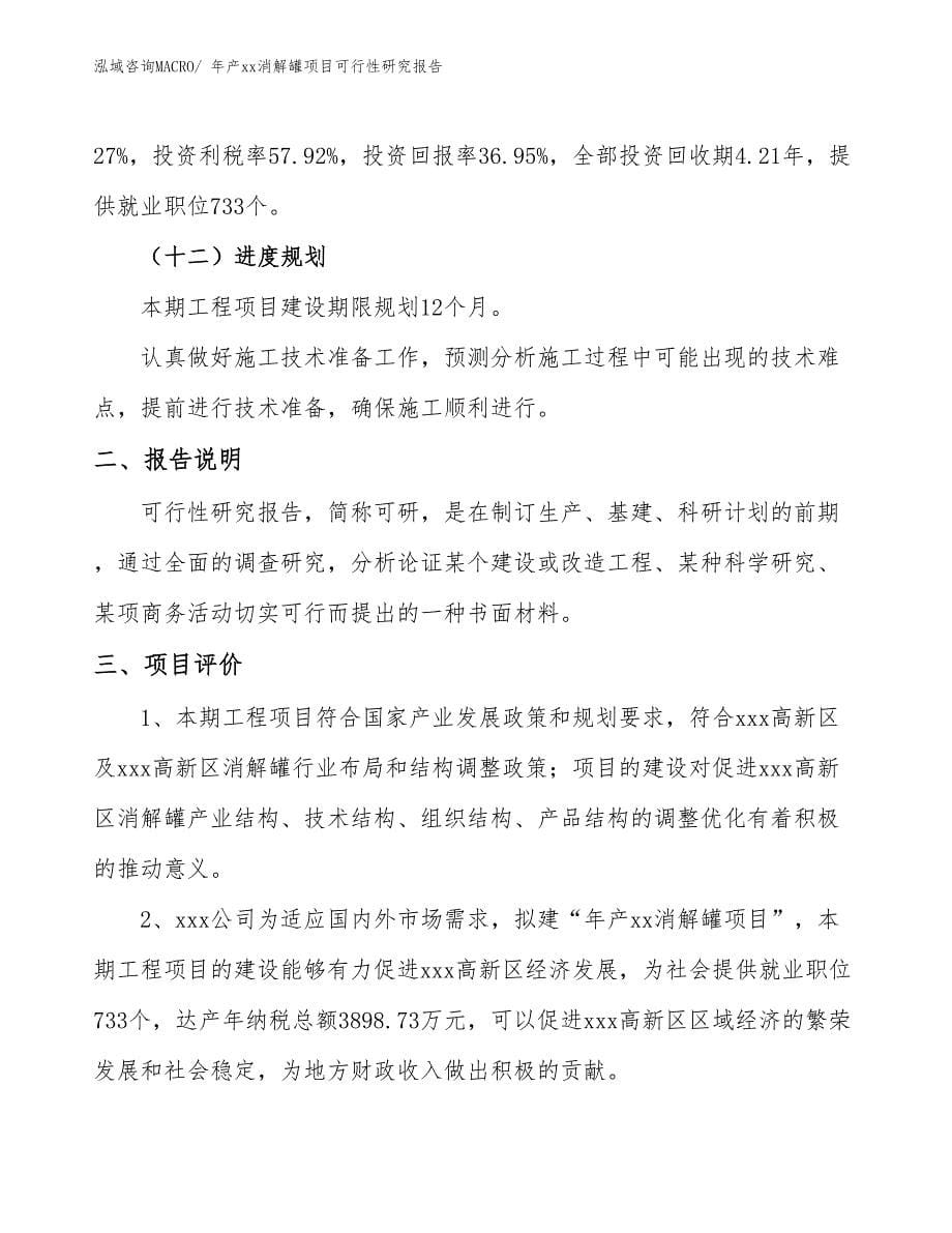 xxx高新区年产xx消解罐项目可行性研究报告_第5页