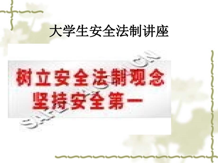 法制安全知识讲座课件：大学生宿舍人身安_第1页