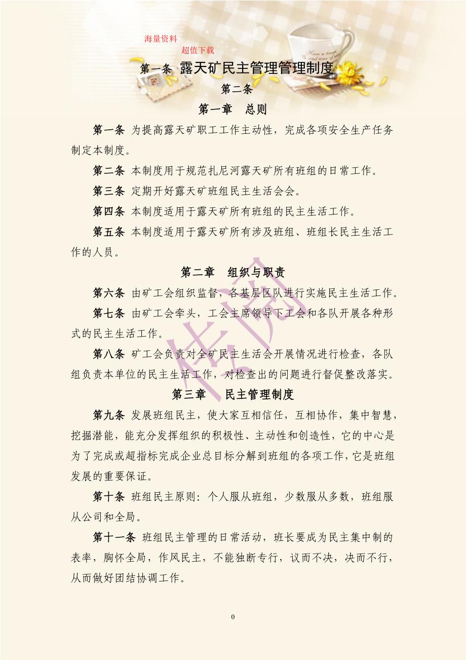 露天矿民主管理管理制度_第1页