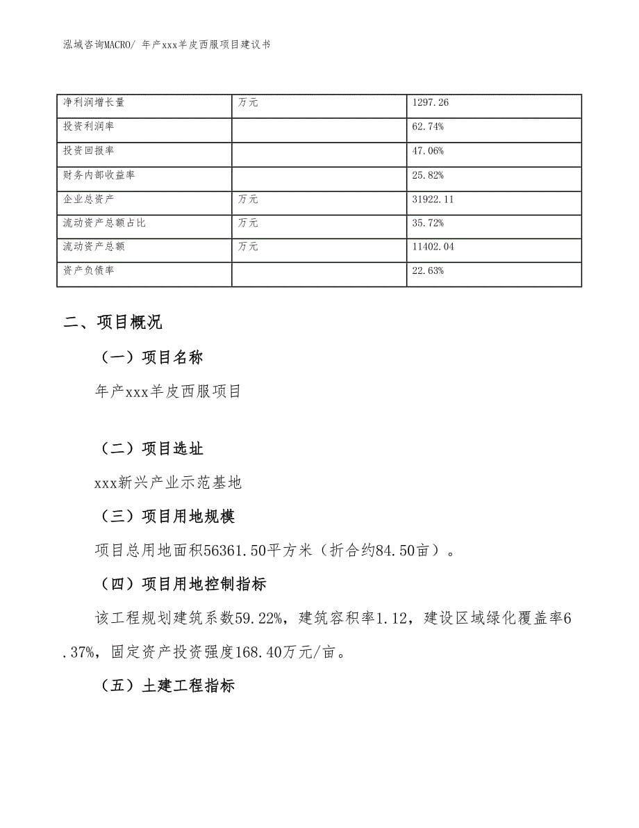 年产xxx羊皮西服项目建议书_第5页