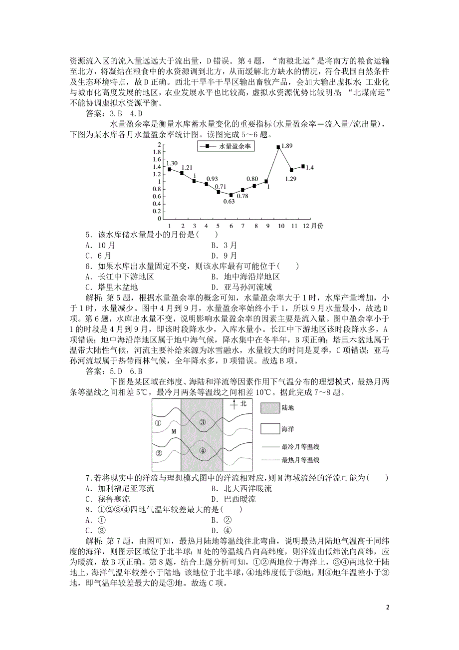 地球上的水章末综合检测(含解析)_第2页