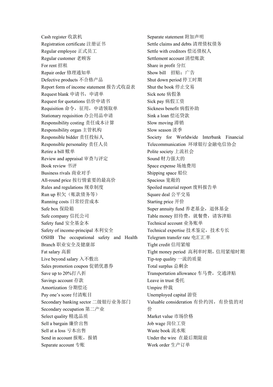 商务英语初中高级词汇_第4页